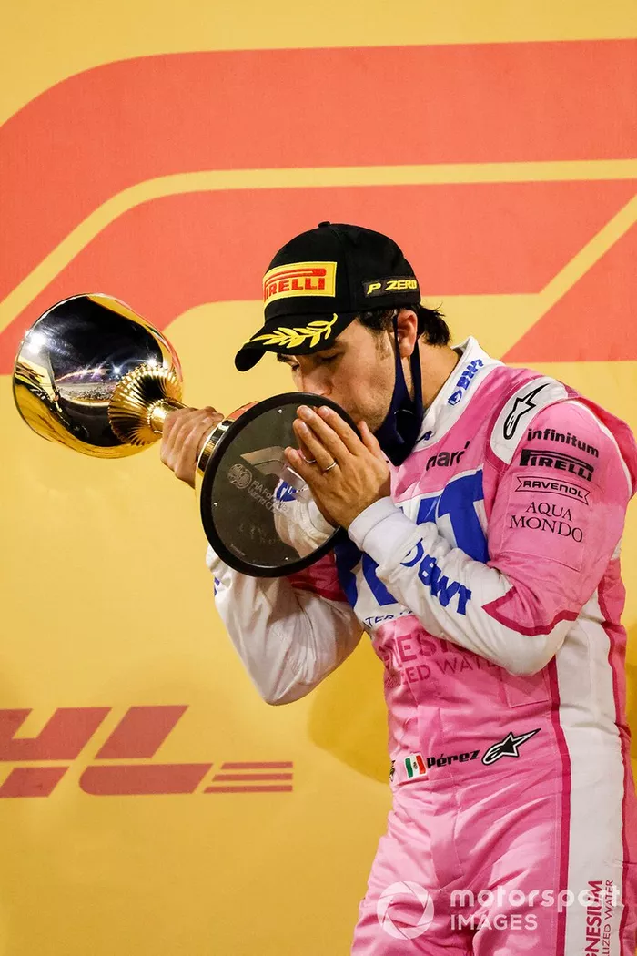 Podio: ganador de la carrera Sergio Pérez, Racing Point