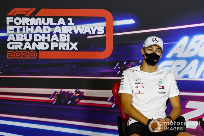 George Russell, Mercedes-AMG F1 en la conferencia de prensa