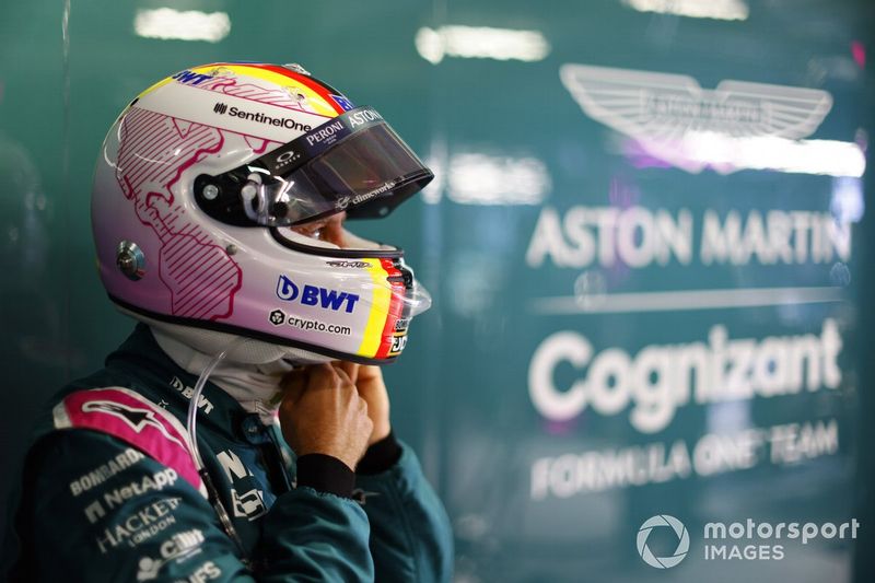 El casco de Vettel en su primera temporada con Aston Martin