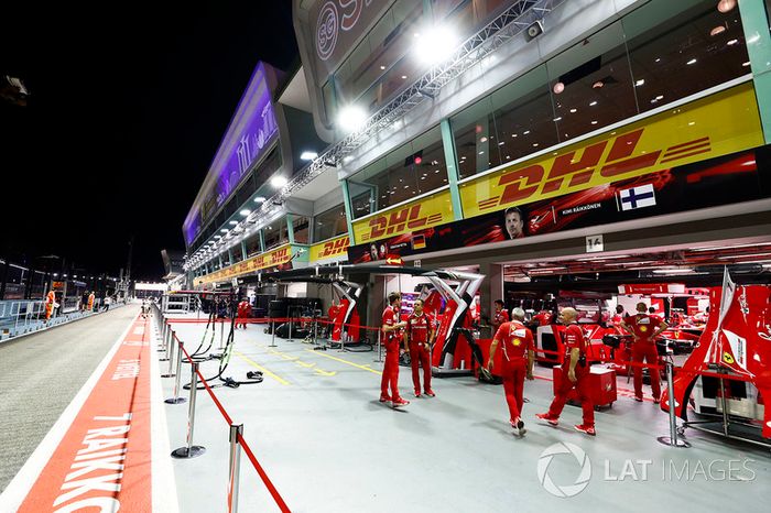 Garajes de Sebastian Vettel, Ferrari y Kimi Raikkonen, Ferrari