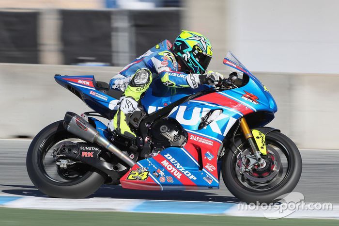 Toni Elías, equipo Suzuki, en acción Laguna Seca
