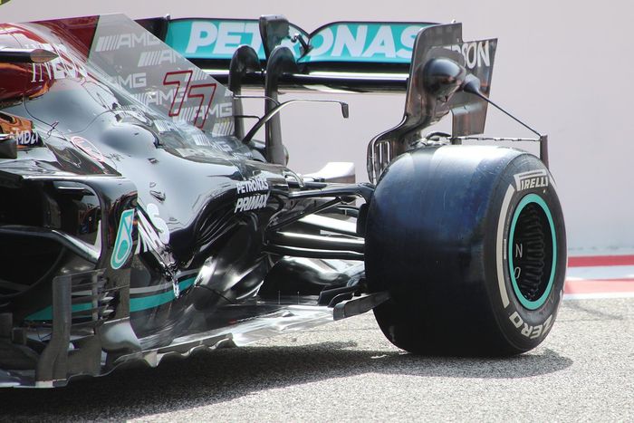 Detalle del suelo del Mercedes F1 W12