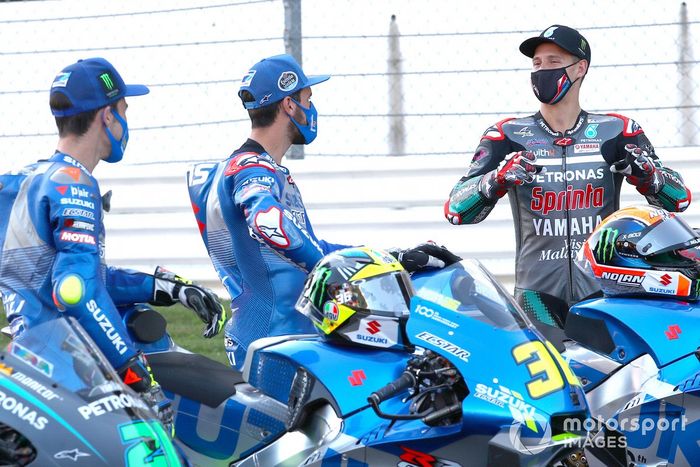 Joan Mir, Team Suzuki MotoGP, Alex Rins, Team Suzuki MotoGP, Fabio Quartararo, Petronas Yamaha SRT