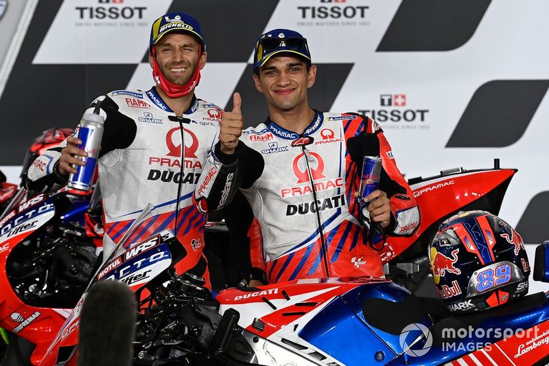 Segundo lugar Johann Zarco, Pramac Racing y Tercer lugar Jorge Martin, Pramac Racing
