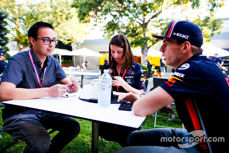 Max Verstappen, Red Bull Racing talks to Motorsport.com journalist Erwin Jaeggi