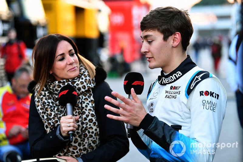Natalie Pinkham, Sky TV parla con George Russell, Williams Racing