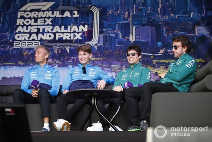 Alex Albon, Williams Racing Logan Sargeant, Williams Racing Lance Stroll, Aston Martin F1 Team Fernando Alonso, Aston Martin F1 Team