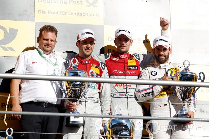 Podio: Ganador de la carrera Jamie Green, Audi Sport Team Rosberg, Audi RS 5 DTM, segundo lugar Mike Rockenfeller, Audi Sport Team Phoenix, Audi RS 5 DTM, tercer lugar Timo Glock, BMW Team RMG, BMW M4 DTM