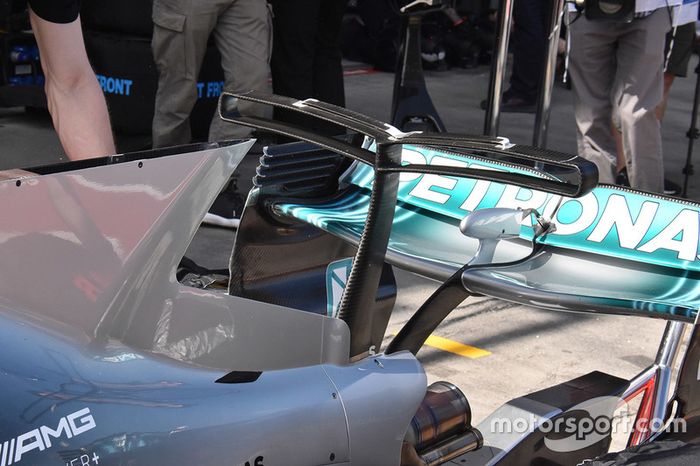 Mercedes AMG F1 W08, detalle del T-wing