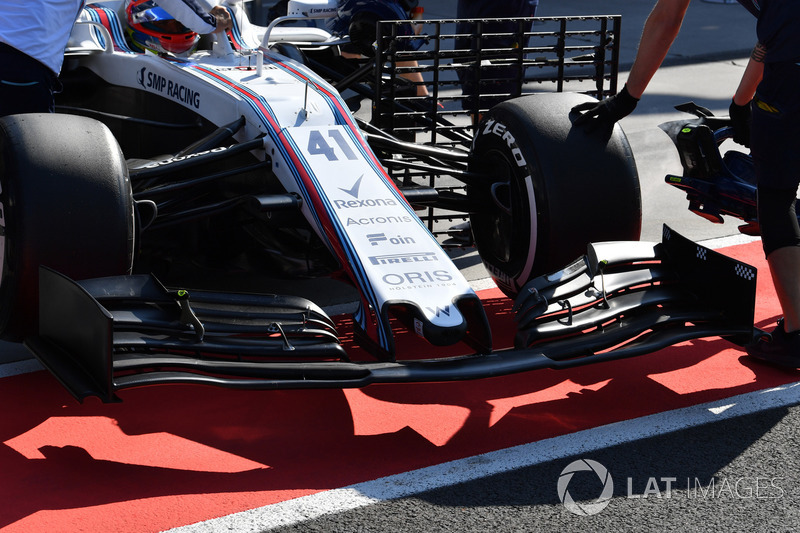 Williams FW41 detalle del alerón delantero