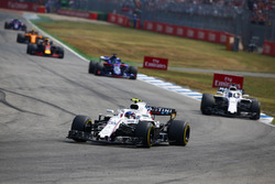 Sergey Sirotkin, Williams FW41, leads Lance Stroll, Williams FW41
