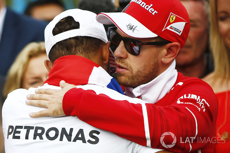 2017 World Champion Lewis Hamilton, Mercedes AMG F1, Sebastian Vettel, Ferrari