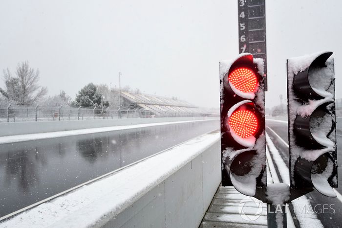 Nieve en el Circuit de Barcelona Catalunya