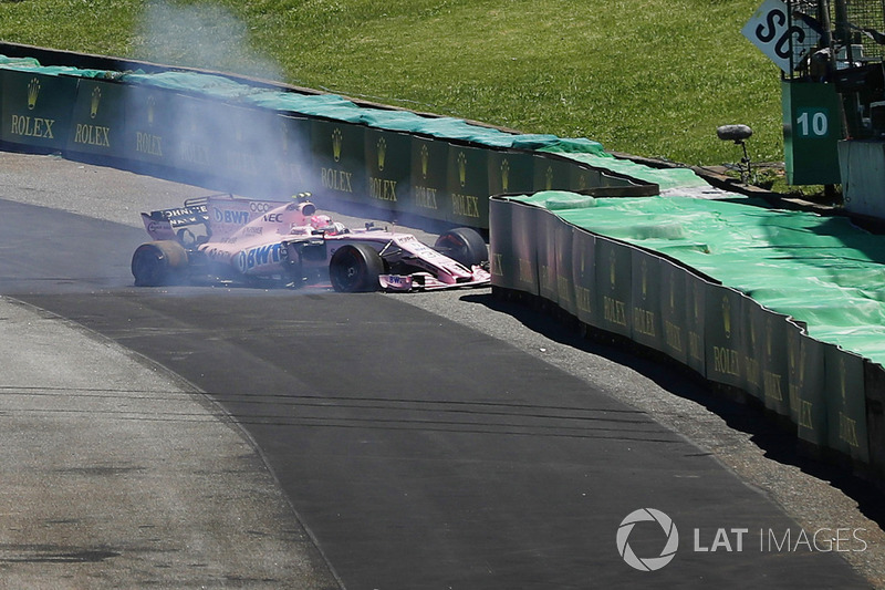 Ocon also suffered a DNF, his first in F1, after a separate contact with Grosjean