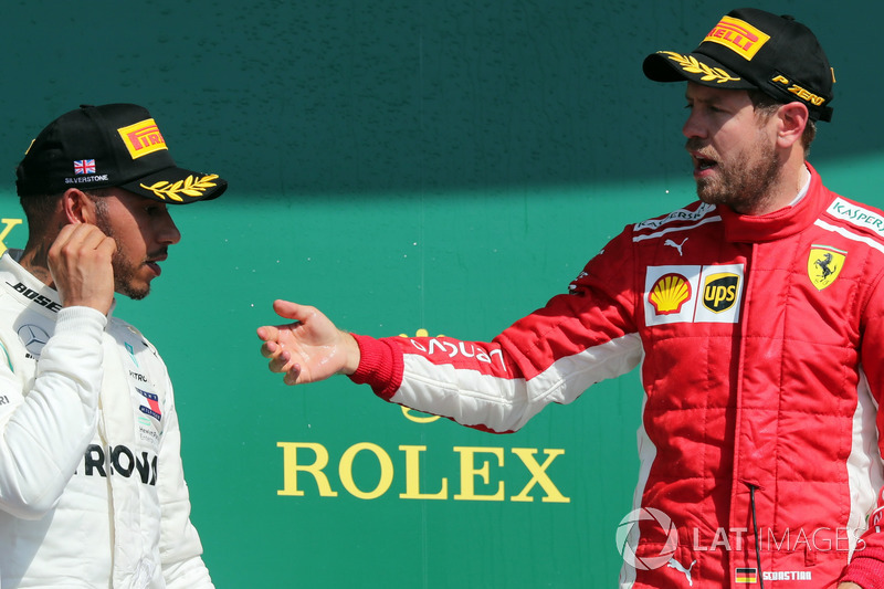Sebastian Vettel, Ferrari, Lewis Hamilton, Mercedes AMG F1