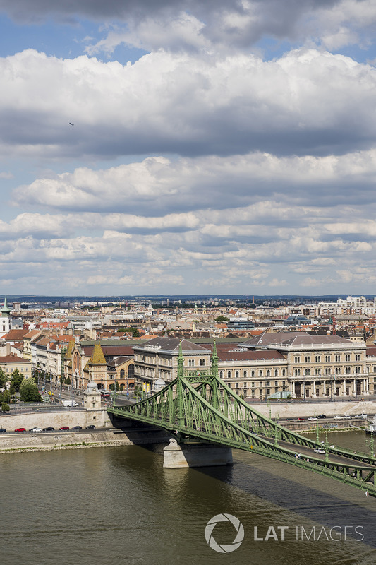 Een beeld van de Liberty Brug en Danube Rivier