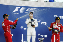 Podium: race winner Valtteri Bottas, Mercedes AMG F1, second place Sebastian Vettel, Ferrari, third place kimi Raikkonen, Ferrari