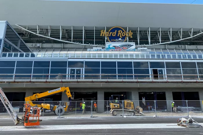 Aspectos de la construcción de la pista para el GP de Miami