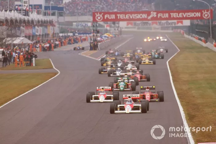 Alain Prost, McLaren, Ayrton Senna, McLaren, al GP del Giappone del 1989