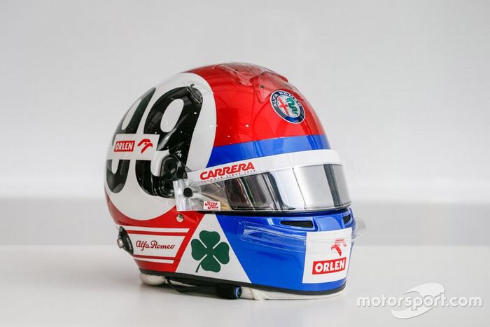 El casco especial de Antonio Giovinazzi, Alfa Romeo en Imola