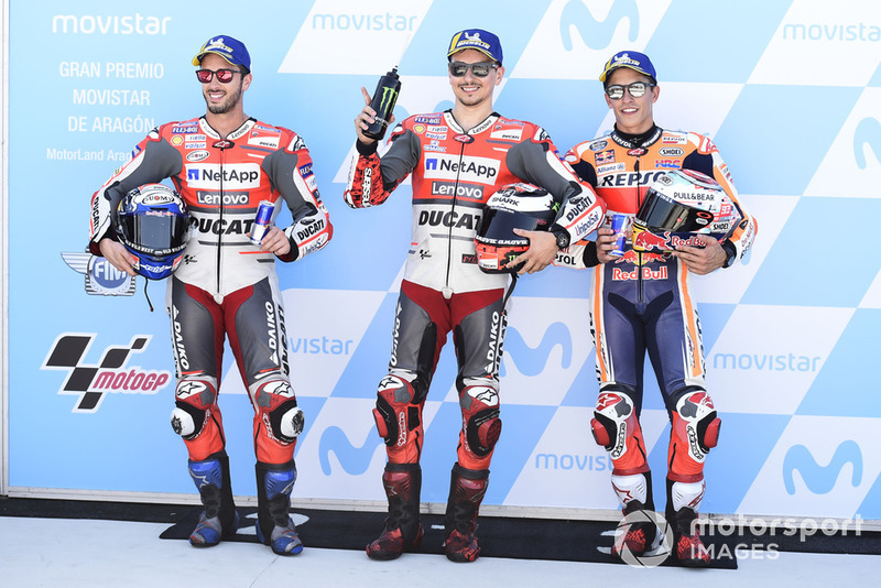 Polesitter Jorge Lorenzo, 2. Andrea Dovizioso, 3. Marc Marquez