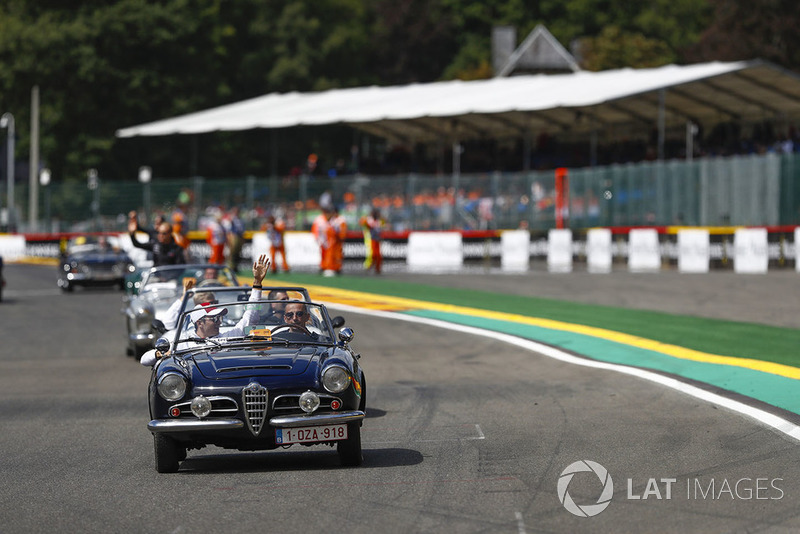 Charles Leclerc, Sauber, on the drivers' parade