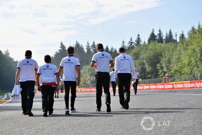 Charles Leclerc, Sauber walks the track