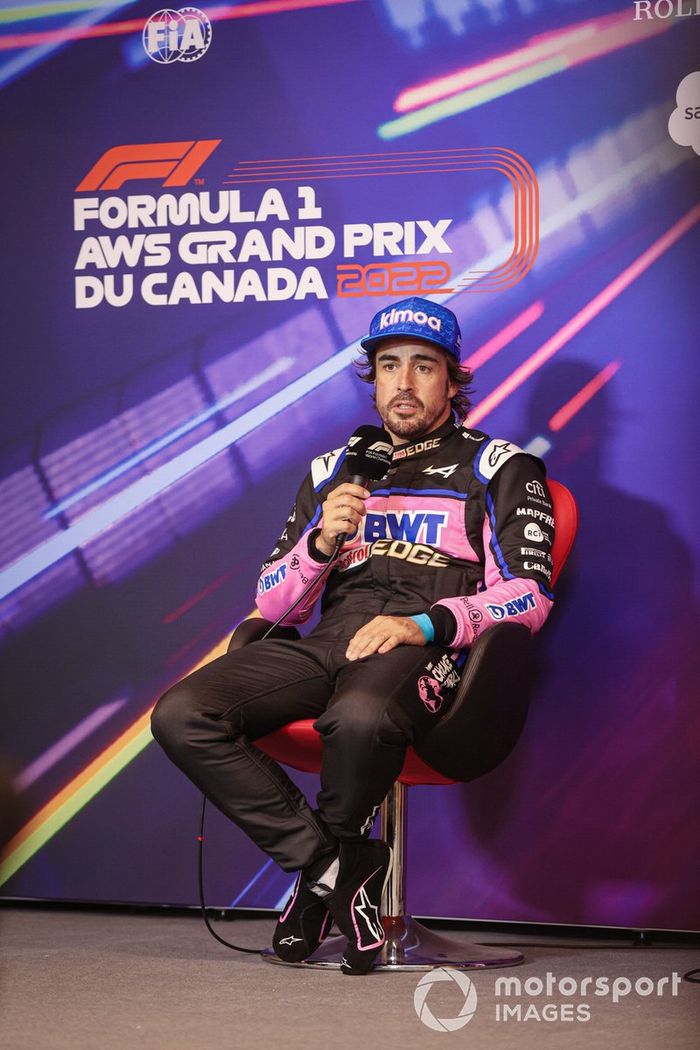 Fernando Alonso, Alpine F1 Team, en la rueda de prensa posterior a la clasificación