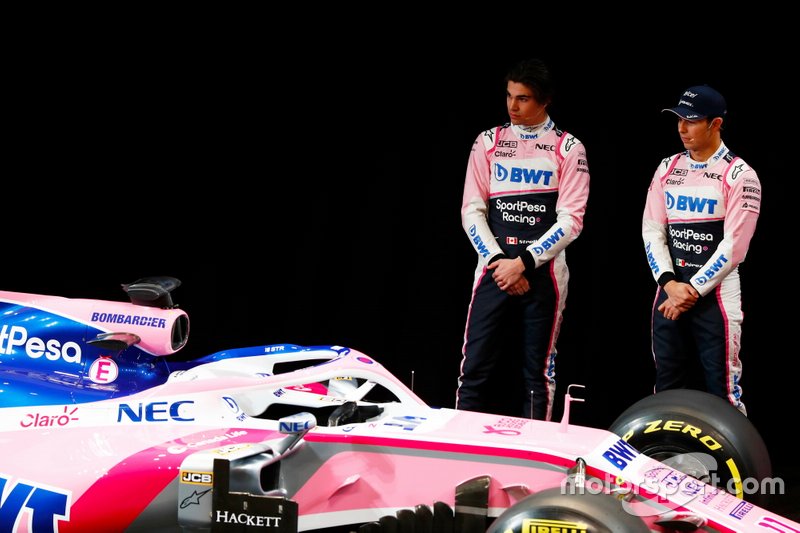 Sergio Perez, Racing Point, Lance Stroll, Racing Point alla presentazione della livrea Racng Point
