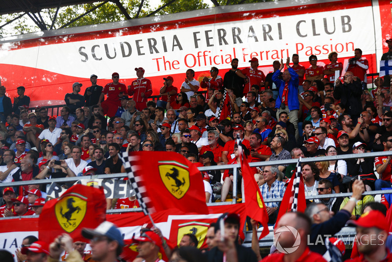Ferrari red in the Scuderia Ferrari Club section