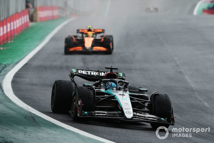 George Russell, Mercedes F1 W15, Lando Norris, McLaren MCL38