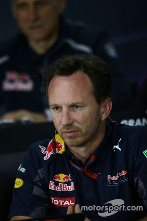 Christian Horner, Red Bull Racing  Director del equipo en la Conferencia de prensa FIA