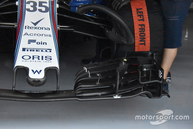 Williams FW41 detalle del ala frontal