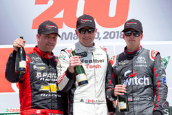 Podium: race winner Louis-Philippe Dumoulin, second place Marc-Antoine Camirand, third place Noah Gragson