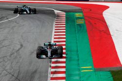 Lewis Hamilton, Mercedes AMG F1 W09, leads Valtteri Bottas, Mercedes AMG F1 W09