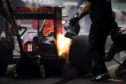 Feuer: Max Verstappen, Red Bull Racing RB12