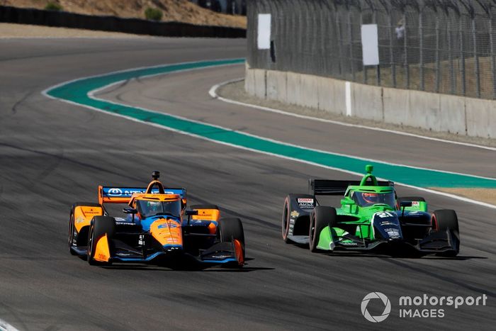 Nolan Siegel, Arrow McLaren Chevrolet, Rinus VeeKay, Ed Carpenter Racing Chevrolet