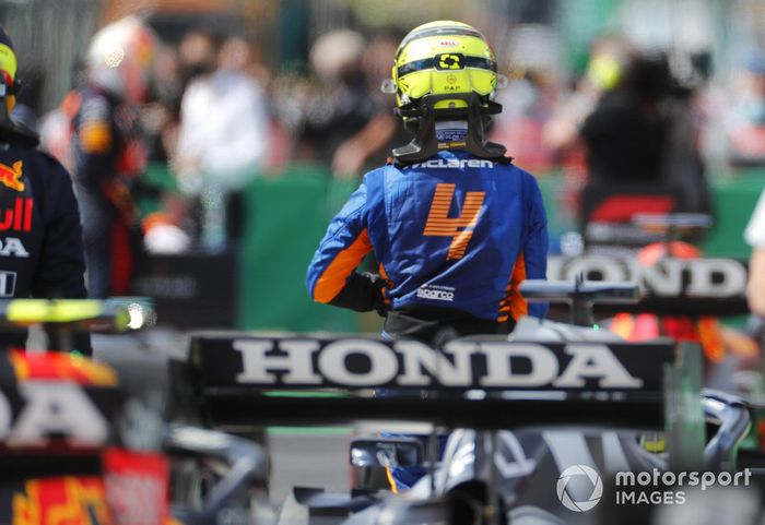 Lando Norris, McLaren, en Parc Ferme