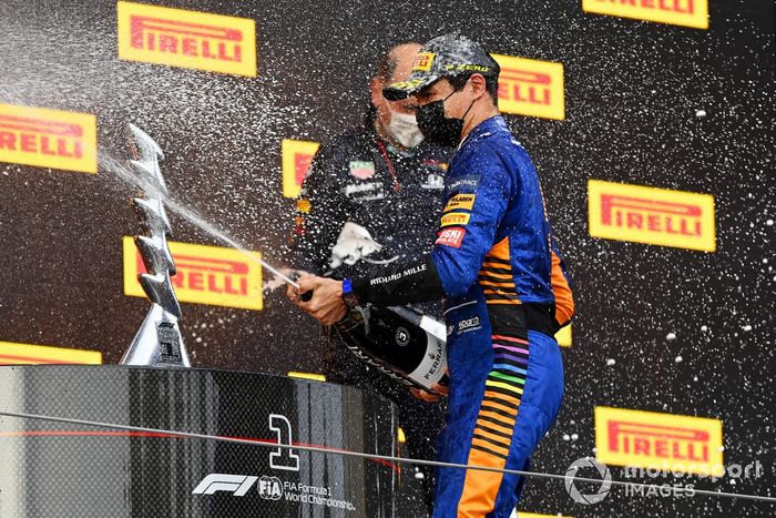 Podio: tercer lugar Lando Norris, McLaren