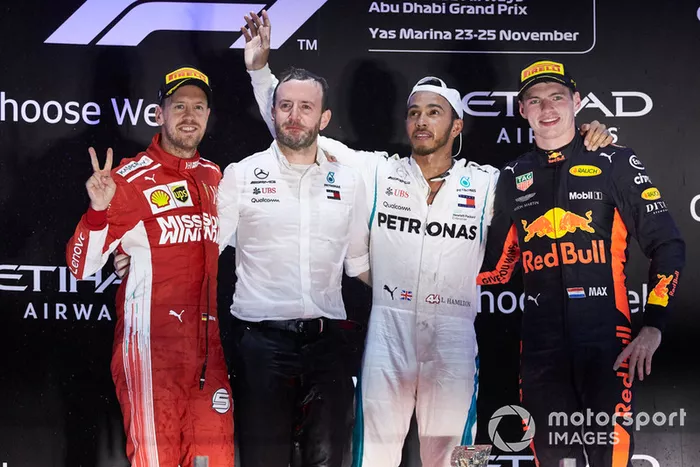 GP de Abu Dhabi: 1º Hamilton, 2º Vettel, 3º Verstappen