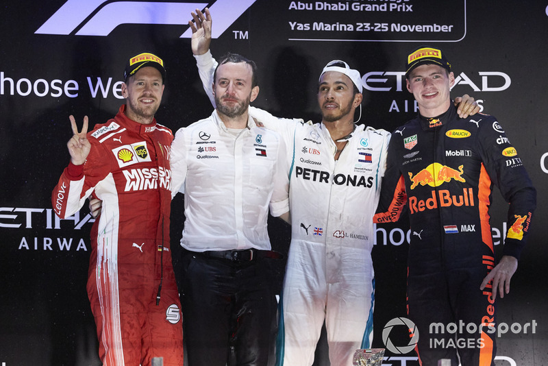 GP de Abu Dhabi: 1º Hamilton, 2º Vettel, 3º Verstappen