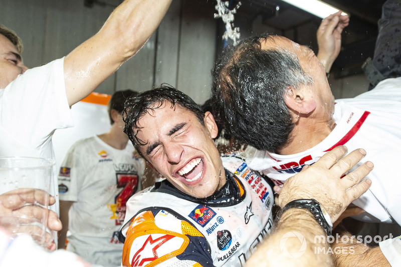 Marc Marquez, Repsol Honda Team celebra con su equipo