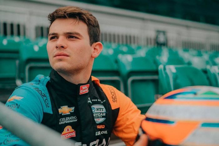 Casco especial de Patricio O'Ward, Arrow McLaren SP Chevrolet para Indy 500