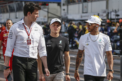 Toto Wolff, Mercedes AMG F1 Director of Motorsport, Valtteri Bottas, Mercedes AMG F1 and Lewis Hamil
