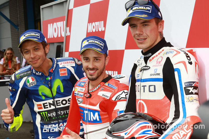 Polesitter Andrea Dovizioso, 2. Valentino Rossi, 3. Scott Redding