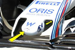 Detalle de la nariz de FW38 Williams