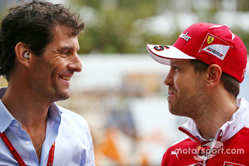 Mark Webber, Porsche Team Piloto de WEC y Sebastian Vettel, Ferrari