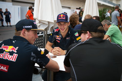 (L to R): Max Verstappen, Red Bull Racing with Pierre Gasly, Red Bull Racing Third Driver and Conor Daly