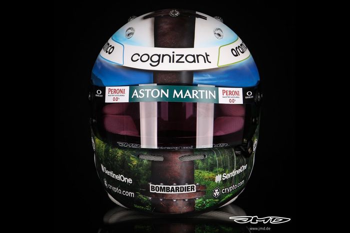 Casco de Sebastian Vettel, Aston Martin