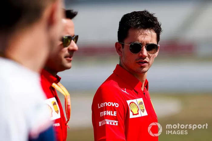 Charles Leclerc, Ferrari walks the track 